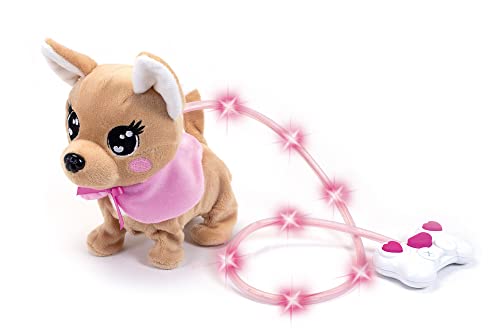 Simba 105893542 - ChiChi Love Loomy, mit leuchtender Kabelsteuerung, kann Laufen, bellen und mit dem Schwanz wedeln, 20cm, Für Kinder ab 3 Jahren von Simba