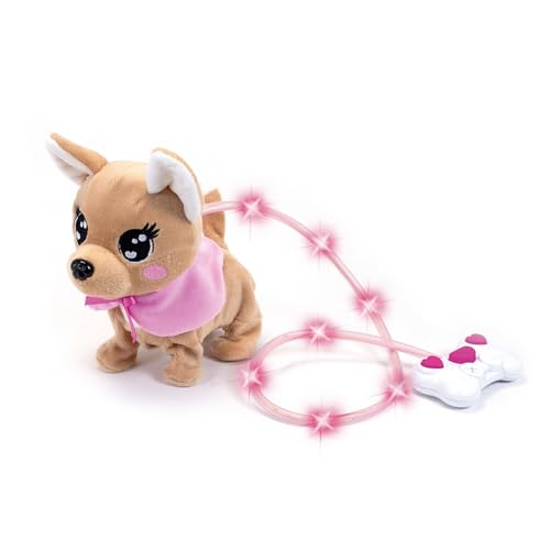 Simba 105893542 - ChiChi Love Loomy, mit leuchtender Kabelsteuerung, kann Laufen, bellen und mit dem Schwanz wedeln, 20cm, Für Kinder ab 3 Jahren von Simba