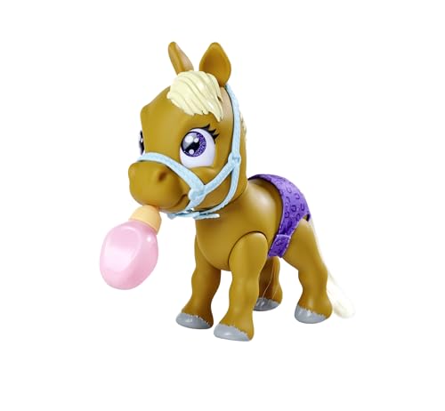 Simba 105950009 - Pamper Petz Pony, 24cm Spielzeug Pferd mit Trink- und Nässfunktion, Fohlen, kämmbarer Schweif, Color Change, Tierbaby mit Windel, 11 Überraschungen, für Mädchen und Jungen ab 3 Jahre von Simba