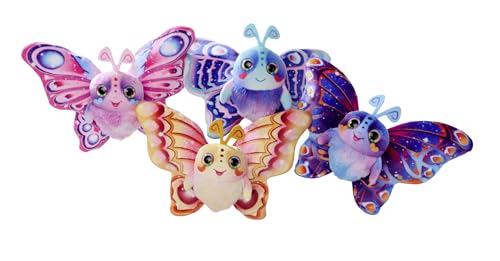 Simba Plüsch Schmetterling Fluffyfly (30 cm) – Aufblasbares Kuscheltier mit Regenbogen-Augen und Überraschungseffekt – Geschenkidee für Kinder – weiches Stofftier ab 3 Jahren für Mädchen und Jungen von Simba
