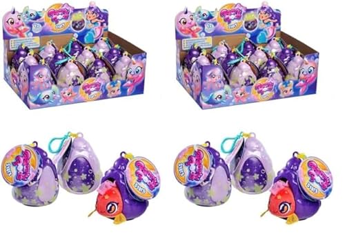 Simba 105952650 - Pearly Pods Glow in The Dark, 12-Fach Sortiert, es Wird nur Artikel geliefert, Plüschfigur, Leuchteffekt, 8cm, seltene Meerjungfrau mit Perle, Muschel als Anhänger, ab 3 Jahren von Simba
