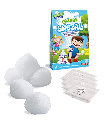 Simba 105953183002 Glibbi Snowball Outdoor-Spiel Schneekugeln ,4 Beutel à 20 g pro Stück von Smoby
