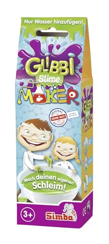 Simba 105953226 - Glibbi Slime Maker, 3-Fach Sortiert, es Wird nur EIN Artikel geliefert, Pulver verwandelt Wasser in Schleim, Glibber, in Einer Schüssel anrühren, Experiment, 50 g, ab 3 Jahren von Simba