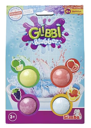 Simba 105953408 - Glibbi Blubber Badebombe, Badewannenspielzeug, Badespaß, 4 x, sprudelt und färbt das Wasser, mit verschiedenen Düften, ab 3 Jahren Simba 105953408 - Glibbi Blubber Badebombe, Badewannenspielzeug, Badespaß, 4 x, sprudelt und färbt das Wasser, mit verschiedenen Düften, ab 3 Jahren von Simba
