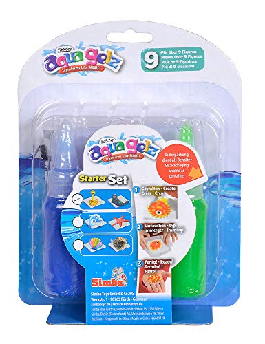 Simba 106322450 - Aqua Gelz Starter Set, Soft Figuren in 3D gestalten, Farbgel in Formen tauchen, ab 8 Jahren, Mittel von Simba