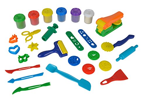 Simba 106329113 - Art & Fun Großes Knetset, 27 Teile, 6x 50g Knete, Presse, 6x Presse Zubehör, 4x Ausstechform, 6x Cutter, 2x Roller, Spritze, Schere, ab 3 Jahren Simba 106329113 - Art & Fun Großes Knetset, 27 Teile, 6x 50g Knete, Presse, 6x Presse Zubehör, 4x Ausstechform, 6x Cutter, 2x Roller, Spritze, Schere, ab 3 Jahren von Simba
