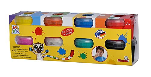 Simba 106334439 - Art & Fun Fingermalfarben, 8x 120g, weiß, blau, grün, orange, schwarz, rot, rosa, gelb, ab 2 Jahren Simba 106334439 - Art & Fun Fingermalfarben, 8x 120g, weiß, blau, grün, orange, schwarz, rot, rosa, gelb, ab 2 Jahren von Simba
