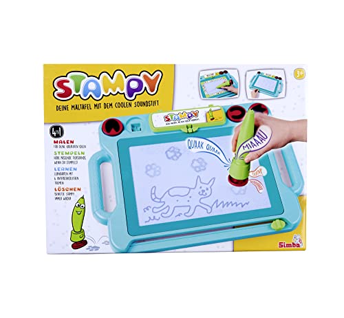 Simba 106334629 - Stampy Maltafel für Kinder, 41x29cm, magnetische Zaubertafel mit Sound-Stift, 4 Tierstempel mit Geräusch, Magnet-Stempeln, 3 Lernkarten, Magnettafel für Mädchen und Jungen ab 3 Jahre Simba 106334629 - Stampy Maltafel für Kinder, 41x29cm, magnetische Zaubertafel mit Sound-Stift, 4 Tierstempel mit Geräusch, Magnet-Stempeln, 3 Lernkarten, Magnettafel für Mädchen und Jungen ab 3 Jahre von Simba