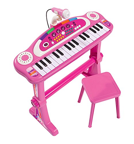 Simba 106830690 - My Music World Girls Standkeyboard, 31 Tasten, Licht und Sound, 55cm, ab 3 Jahre von Simba