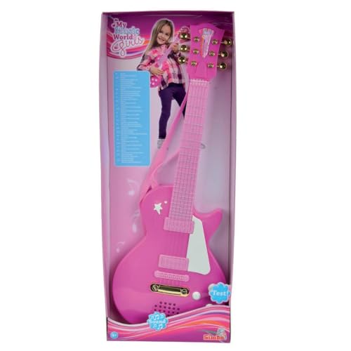 Simba 106830693 - My Music World Girls Rockgitarre, Metallsaiten, Gurt, 56cm, ab 4 Jahre von Simba