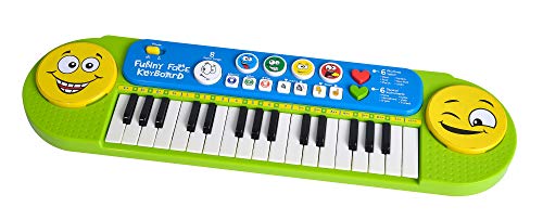 Simba 106834250 - My Music World Funny Keyboard, 32 Tasten, 8 Demos, 6 Rhythmen, 4 lustige Geräusche, 51x14cm, ab 3 Jahre von Simba