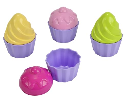 Simba 107102508 - Sandformen Cupcake, 8 Teile, 6cm Durchmesser, Sandkastenspielzeug, Sandspielzeug, Sandkuchen, ab 1 Jahr von Simba