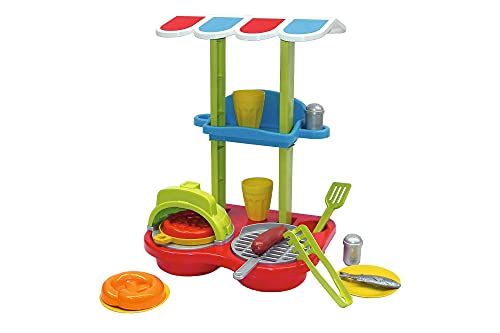 Simba 107104475 - Barbeque Station, 15 Teile, Zubehör, 33x36x46cm, Sandkasten, Sandspielzeug von Simba