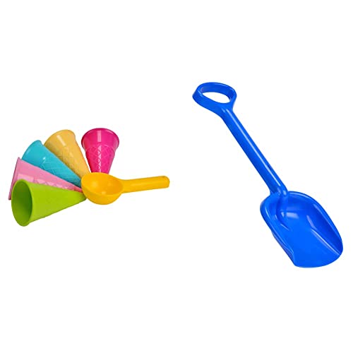 Simba 107108605 - Sandformen EIS, 5 Waffeln, 1 Portionierer, Sandspielzeug, 15cm, Geschenkset, Sandkasten, Mehrfarbig & 107124097 - Kunststoff-Schaufel, 41cm, ab 10 Monate Simba 107108605 - Sandformen EIS, 5 Waffeln, 1 Portionierer, Sandspielzeug, 15cm, Geschenkset, Sandkasten, Mehrfarbig & 107124097 - Kunststoff-Schaufel, 41cm, ab 10 Monate von Simba