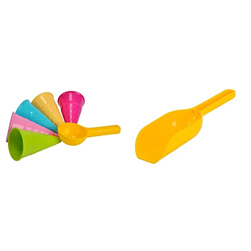 Simba 107108605 - Sandformen EIS, 5 Waffeln, 1 Portionierer, Sandspielzeug, 15cm, Sandkasten, Mehrfarbig & 107108793 - Kunststoff Mehlschaufel, 23cm, 100 Gramm, erhältlich in 4 Farben, ab 10 Monate Simba 107108605 - Sandformen EIS, 5 Waffeln, 1 Portionierer, Sandspielzeug, 15cm, Sandkasten, Mehrfarbig & 107108793 - Kunststoff Mehlschaufel, 23cm, 100 Gramm, erhältlich in 4 Farben, ab 10 Monate von Simba