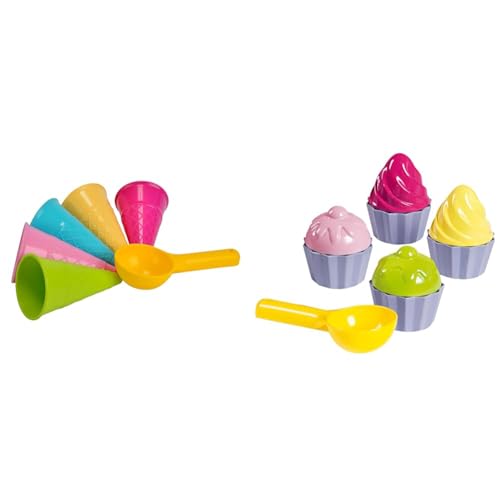 Simba 107108605 - Sandformen EIS, 5 Waffeln, 1 Portionierer, Sandspielzeug, 15cm & 107102508 - Sandformen Cupcake, 8 Teile, 6cm Durchmesser, Sandkastenspielzeug, Sandspielzeug, Sandkuchen, ab 1 Jahr Simba 107108605 - Sandformen EIS, 5 Waffeln, 1 Portionierer, Sandspielzeug, 15cm & 107102508 - Sandformen Cupcake, 8 Teile, 6cm Durchmesser, Sandkastenspielzeug, Sandspielzeug, Sandkuchen, ab 1 Jahr von Simba