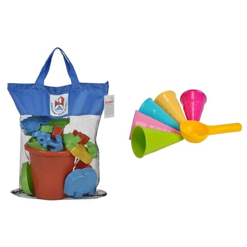 Simba 107114090 - Sandspielset, Eimergarnitur, Sandkasten, 22 Teile, 50x26,5cm, Es Wird nur EIN Artikel geliefert & Sandformen EIS, 5 Waffeln, 1 Portionierer, Sandspielzeug, 15cm, Geschenkset Simba 107114090 - Sandspielset, Eimergarnitur, Sandkasten, 22 Teile, 50x26,5cm, Es Wird nur EIN Artikel geliefert & Sandformen EIS, 5 Waffeln, 1 Portionierer, Sandspielzeug, 15cm, Geschenkset von Simba