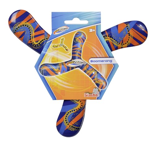 Simba 107206046 - Outdoor Spielzeug Wurfspiel, 2-fach sortiert, Soft Bumerang, Flugradius einstellbar, mit Bedruckung von Simba