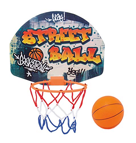 Simba 107406024 - Basketball Set, mit Halterung für die Tür, Brett 27x5x21cm, Korb mit Netz 15cm, Ball 8, 6cm, ab 3 Jahre von Simba