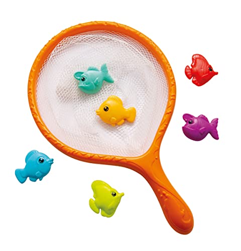 Simba 107796088 - Kescher mit Fischen, Fische sinken langsam im Wasser, Fischernetz, Babyspielzeug, Angeln, Angelspielzeug, 31cm, Unterwassertiere je 5,5cm, ab 18 Monaten, Orange Simba 107796088 - Kescher mit Fischen, Fische sinken langsam im Wasser, Fischernetz, Babyspielzeug, Angeln, Angelspielzeug, 31cm, Unterwassertiere je 5,5cm, ab 18 Monaten, Orange von Simba