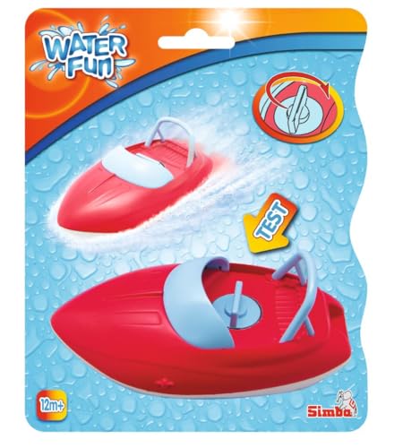 Speedboat, 2-fach sortiert, es wird nur ein Artikel geliefert, Badewannenspielzeug, Aufziehmechanismus, Boot für die Badewanne, 13,5cm Badeboot, ab 3 Jahren von Simba