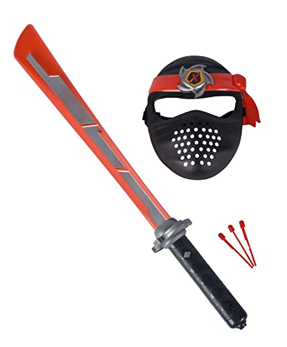 Next Ninja Schwert und Maske, rot, mit Licht und Sound, Schussfunktion, 60cm, mit Textilband, ab 3 Jahre von Simba