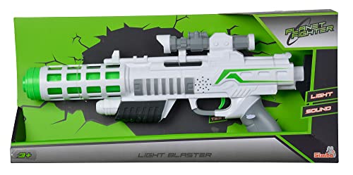 Simba 108046945 - Planet Fighter Light Blaster Gewehr, mit Licht und Sound, Farbwechselfunktion, 44cm, ab 3 Jahren. Kunststoff von Simba