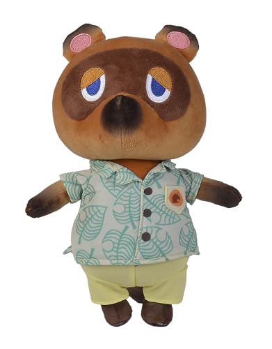 Simba 109231001 - Animal Crossing Tom Nook, 25cm Plüschtier, New Horizons, Nintendo, Plüschfigur für Kinder ab den ersten Lebensmonaten von Simba