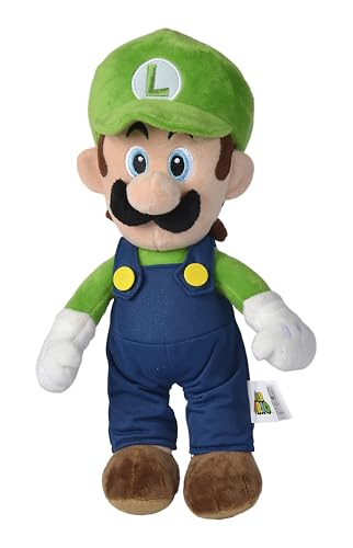 Simba 109231011 - Super Mario Luigi Plüschfigur, 30cm, kuschelweich, Nintendo, Charakter aus weltberühmten Computerspiel, ab den ersten Lebensmonaten geeignet von Simba