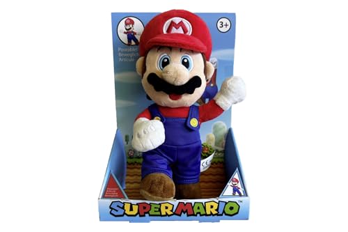 Simba 109231533 Super Mario Poseable, 25cm Plüschfigur, Arme und Beine beweglich, Nintendo, ab 3 Jahren von Simba