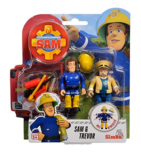 Simba 109251043 - Feuerwehrmann Sam Figuren Doppelpack III, 4-fach Sortierung, 7, 5cm, Voll beweglich von Simba