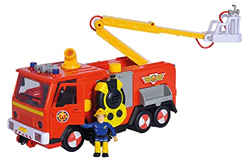 Simba - Feuerwehrmann Sam – Ultimate Jupiter – Feuerwehrauto mit Walkie-Talkie + 1 Figur – Geräusche und Lichter – Wasserstrahlfunktion – Batterien inklusive – 109251098038 von Simba