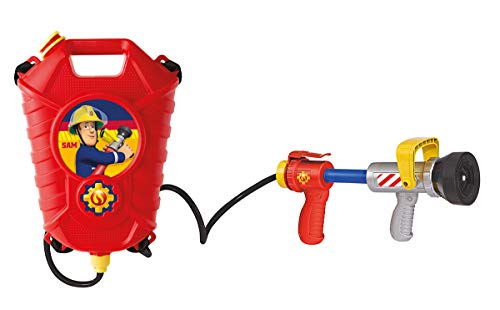 Simba 109252293 - Feuerwehrmann Sam Feuerwehr Tankrucksack, mit einfach oder Mehrfachstrahl, Tankvolumen: 1800ml, Reichweite: 10m, für Kinder ab 3 Jahren von Simba