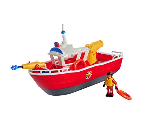 Simba 109252580 - Feuerwehrmann Sam Feuerwehrboot Titan, 32cm, schwimmendes Spielzeug-Schiff, ab 3 Jahre, bespielbar an Land und im Wasser, Badewannenspielzeug mit Wasserkanonen und Figur Simba 109252580 - Feuerwehrmann Sam Feuerwehrboot Titan, 32cm, schwimmendes Spielzeug-Schiff, ab 3 Jahre, bespielbar an Land und im Wasser, Badewannenspielzeug mit Wasserkanonen und Figur von Simba
