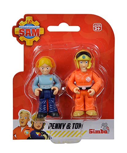 Feuerwehrmann Sam Figuren Doppelset, 2-fach sortiert, es wird nur ein Artikel geliefert, Sam und Rose oder Penny und Tom, Figur 7cm, beweglich, ab 3 Jahren von Simba
