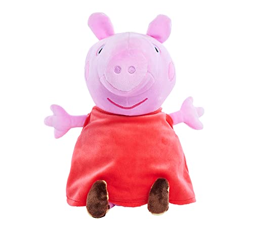 Simba 109261009 - Peppa Pig Plüsch mit Sound, 25cm, macht lustige Geräusche wenn man auf den Bauch drückt, ab den ersten Lebensmonaten, White von Simba