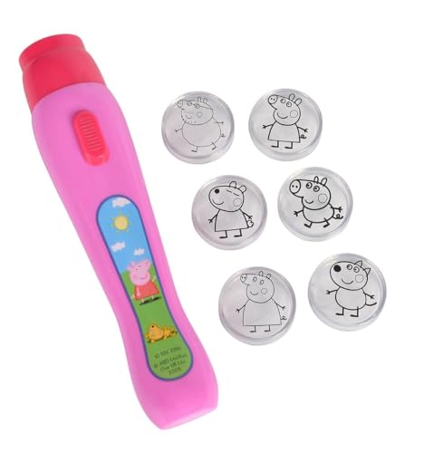 Simba 109262386 - Peppa Pig Light Projector, projiziert Bilder, 6 Motive, LED, 16cm, ab 3 Jahre von Simba