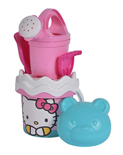 Simba 109284473 - Hello Kitty Baby Eimergarnitur, 6 Teile, Eimer, Sieb, Sandform, Schaufel, Rechen, Gießer, Höhe 11cm, Durchmesser 14cm Simba 109284473 - Hello Kitty Baby Eimergarnitur, 6 Teile, Eimer, Sieb, Sandform, Schaufel, Rechen, Gießer, Höhe 11cm, Durchmesser 14cm von Simba