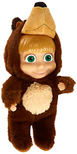 Simba 109301064 - Masha und der Bär 2 in 1 Puppe im Bärenkostüm, mit abnehmbarer Kopfbedeckung, 25cm, ab 3 Jahren von Masha and the Bear
