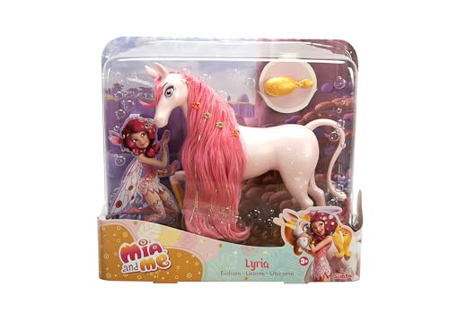 Simba 109480094 - Mia and Me Einhorn Lyria, mit Haarclips und Bürste zum Frisieren, 25cm Spielpferd, Pony, ab 3 Jahren von Simba