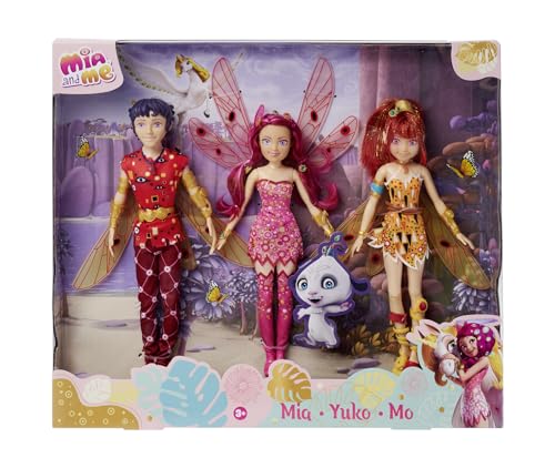 Simba Mia and Me Puppen Set, Yuko, Mo, 3 Elfen mit beweglichen Flügeln und Beinen, Ankleidepuppen, Spielpuppen, ab 3 Jahre [Exklusiv bei Amazon] von Simba