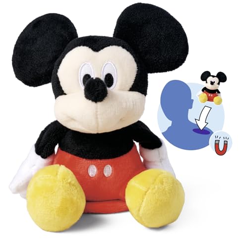 SIMBA 6315870460 - Disney Micky Maus Schulter-Kuscheltier (12 cm) - Mickey Mouse als magnetische Plüschfigur zum Mitnehmen, Spielzeug für Fans & Kinder ab 0 Jahre von Simba