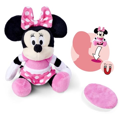 SIMBA 6315870461 - Disney Minnie Maus Schulter-Kuscheltier (12 cm) - Minnie Mouse als magnetische Plüschfigur zum Mitnehmen, Spielzeug für Fans & Kinder ab 0 Jahre von Simba