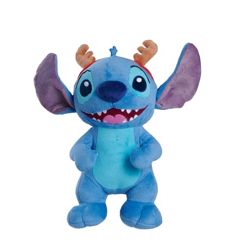 Simba 6315870696 - Disney Stitch mit Rentiergeweih stehend, Plüschtier 25cm, Kuscheltier, Plüschfigur, kuschelweich, ab den ersten Lebensmonaten geeignet von Simba