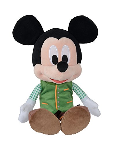 Simba 6315875754 - Disney Lederhosen Mickey, 25cm, Plüschfigur, mit Weste, ab den ersten Lebensmonaten geeignet von Simba