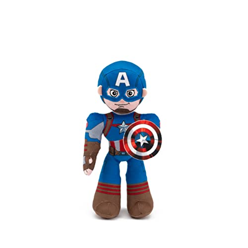 Simba 6315875794NPB - Disney Captain America Poseable 25cm Plüschfigur, für Kinder ab den ersten Lebensmonaten geeignet von Simba