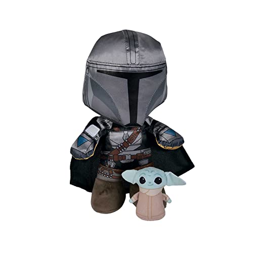 Simba 6315875806 - Mandalorian 25cm und Grogu 7cm, Plüschfigur, ab den ersten Lebensmonaten geeignet, Kuscheltier, Baby Yoda von Simba