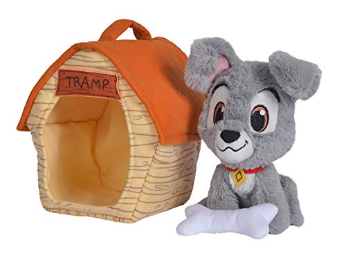 Simba 6315876451 - Disney Strolch mit Hundehütte, 20cm Plüschtier, Kuscheltier, ab den ersten Lebensmonaten von Simba