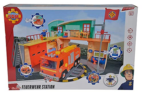 Simba 9258282 Feuerwehrmann Sam - Station mit offizieller Figur Steele von Smoby