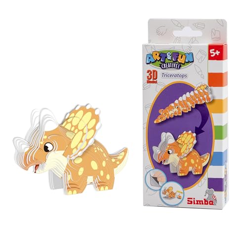 Simba Art and Fun 3D Modell Triceratops, Dinosaurier zum Zusammenstecken, einfacher Zusammenbau, ab 5 Jahren Simba Art and Fun 3D Modell Triceratops, Dinosaurier zum Zusammenstecken, einfacher Zusammenbau, ab 5 Jahren von Simba
